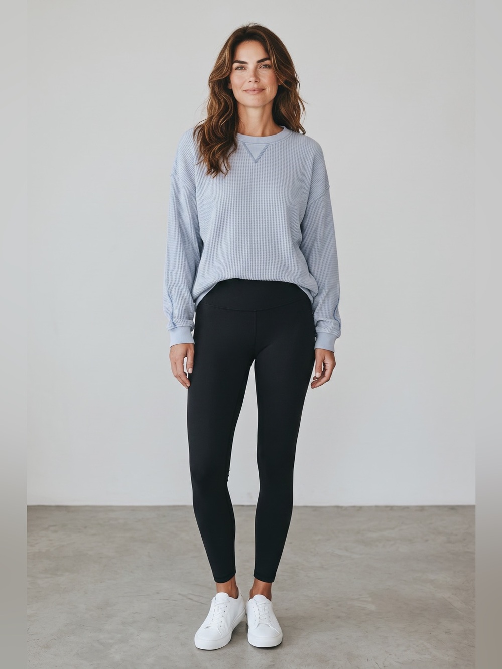 Aerie Oversized Waffle Knit Tunic // Blue // XL